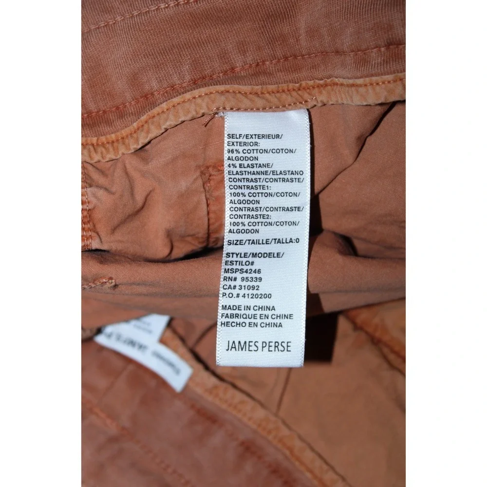 James Perse Men's Size 0/XS Orange Zipper Pocket Shorts - Picture 6 of 8